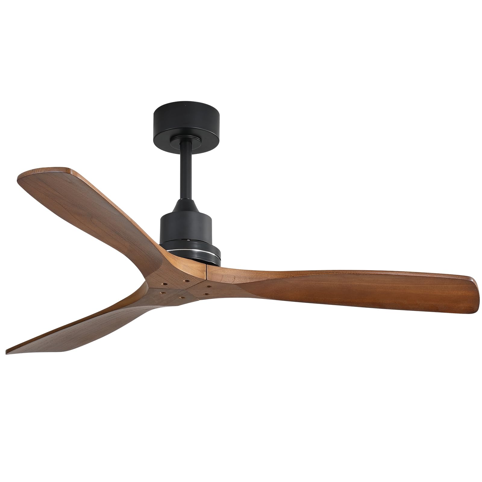 CACI Mall Wood Ceiling Fan no Light, Walnut, 52